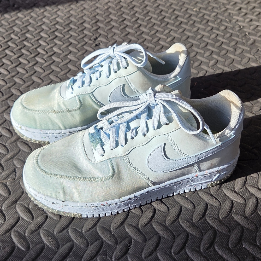 Nike Air Force 1 Crater, women's sz 8.5, baby blue.